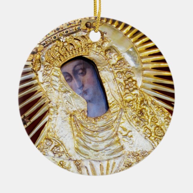 Mother of Mercy Ceramic Ornament (Front)