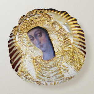 Mother of Mercy Round Pillow