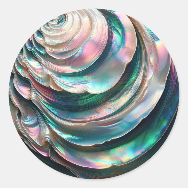 Mother of Pearl Abalone Classic Round Sticker (Front)