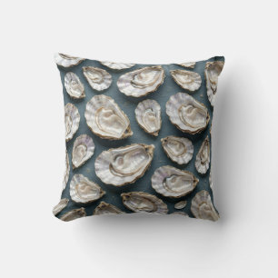 Mother of Pearl Abalone Gold Oyster Shell Throw Pillow