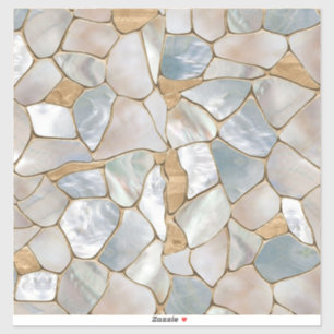 Mother of pearl and Gold cells abstract
