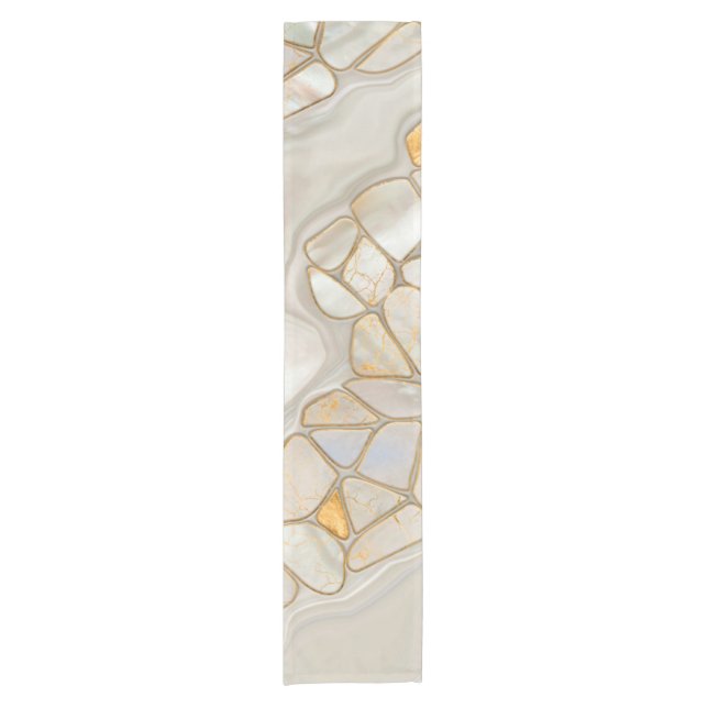 Mother of pearl and gold cells Abstract Short Table Runner (Front)