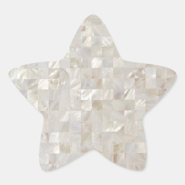 Mother of Pearl, Beige Light  Star Sticker (Front)