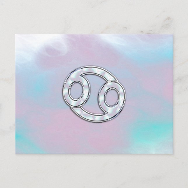 Mother of Pearl Cancer Zodiac Symbol Decor Postcard (Front)