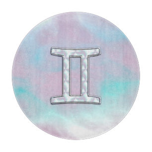 Mother of Pearl Gemini Zodiac Symbol Cutting Board