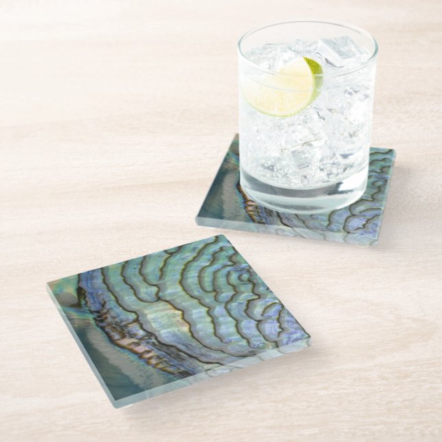 Mother of Pearl Glass Coaster (Angled)