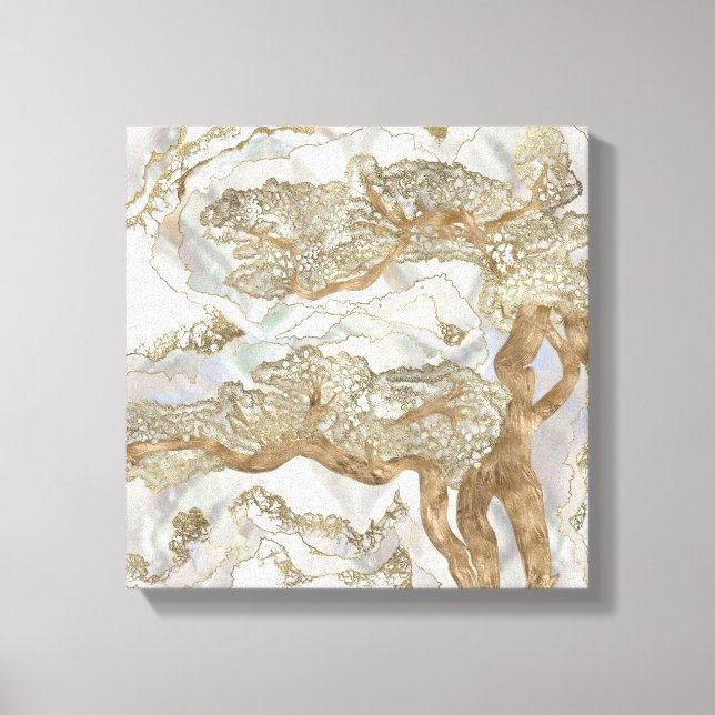 Mother of pearl Golden Tree Canvas Print (Front)