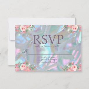 Mother of Pearl Iridescent Elegant Wedding RSVP Invitation