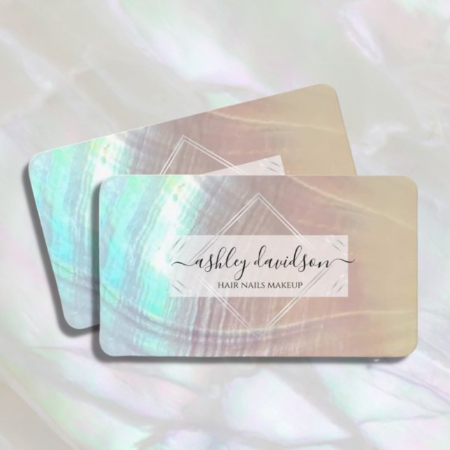 Mother of Pearl Iridescent Seashell Business Cards (Creator Uploaded)