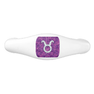 Mother of Pearl Like Taurus Symbol on Digital Camo Ceramic Drawer Pull