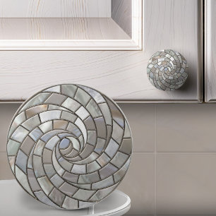 Mother of Pearl Mosaic Spiral Ceramic Knob