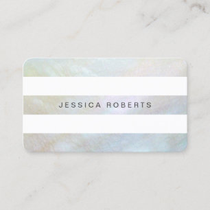 Mother of Pearl Stripes Elegant Simple Pattern Business Card