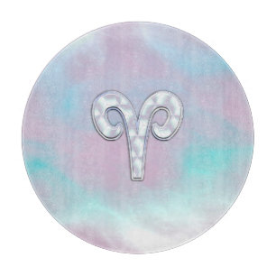 Mother of Pearl Style Aries Symbol Cutting Board