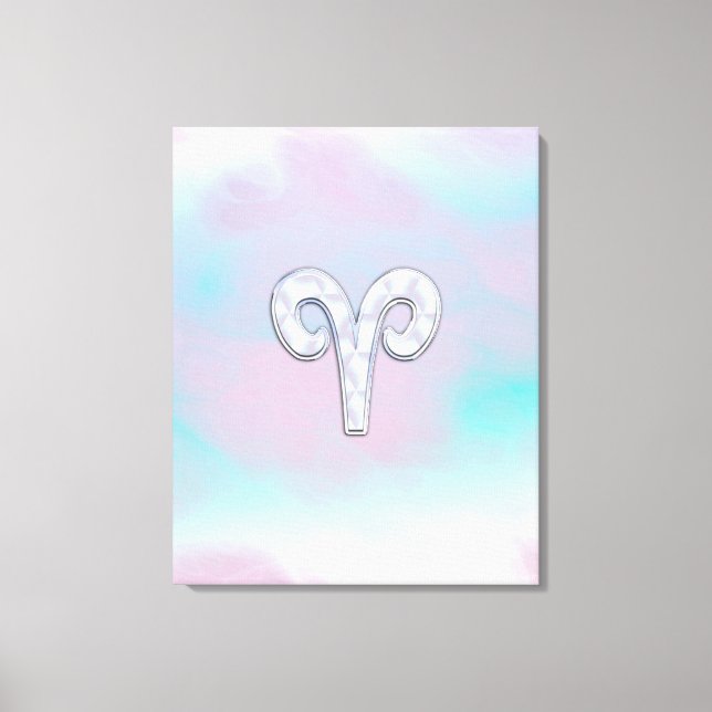 Mother of Pearl Style Aries Zodiac Sign (Front)