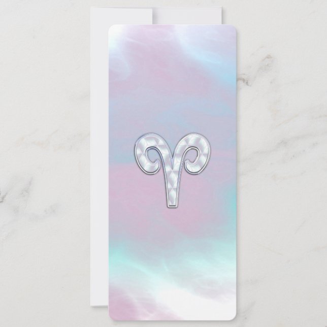 Mother of Pearl Style Aries Zodiac Sign (Front)