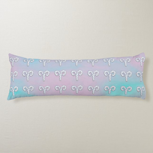 Mother of Pearl Style Aries Zodiac Symbol Body Pillow (Front)
