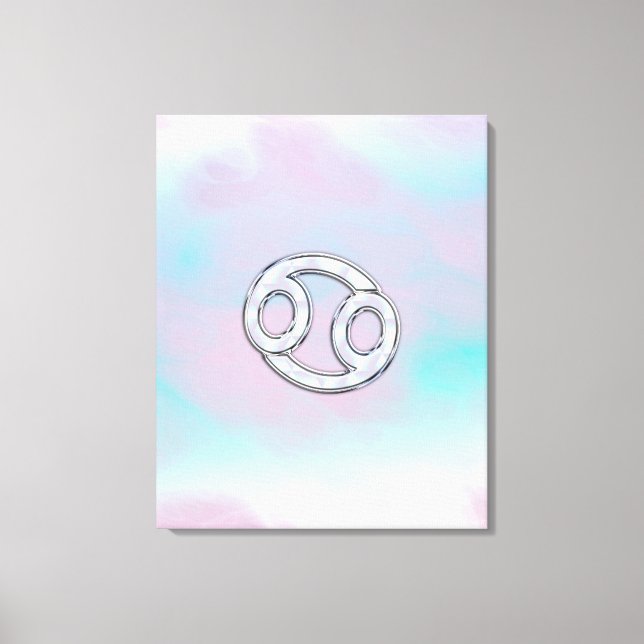 Mother of Pearl Style Cancer Zodiac Canvas Print (Front)