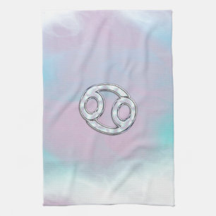 Mother of Pearl Style Cancer Zodiac Sign Decor Kitchen Towel