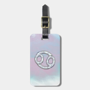 Mother of Pearl Style Cancer Zodiac Sign Decor Luggage Tag