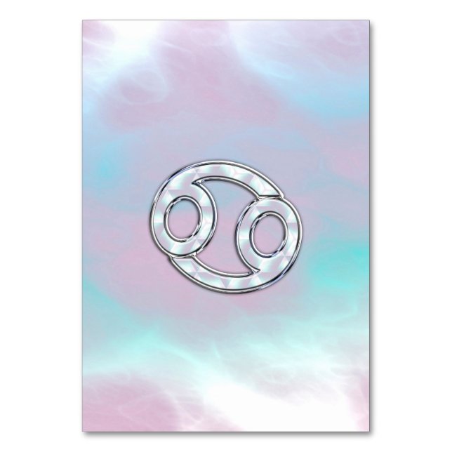 Mother of Pearl Style Cancer Zodiac Table Number (Front)