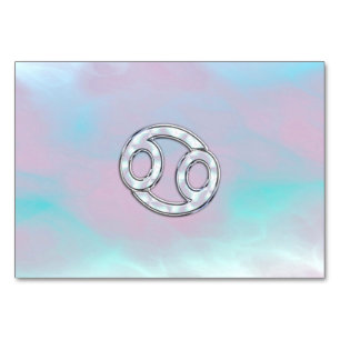 Mother of Pearl Style Cancer Zodiac Table Number