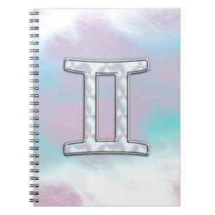 Mother of Pearl Style Gemini Sign Notebook