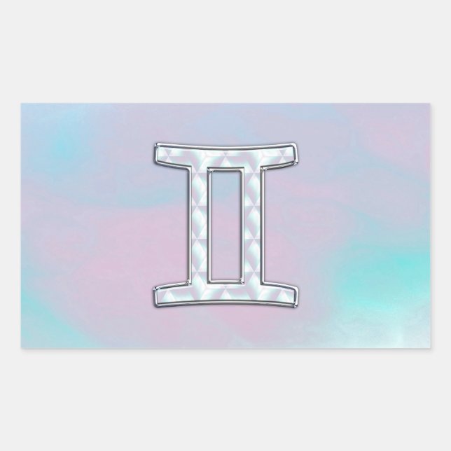 Mother of Pearl Style Gemini Sign Sticker (Front)
