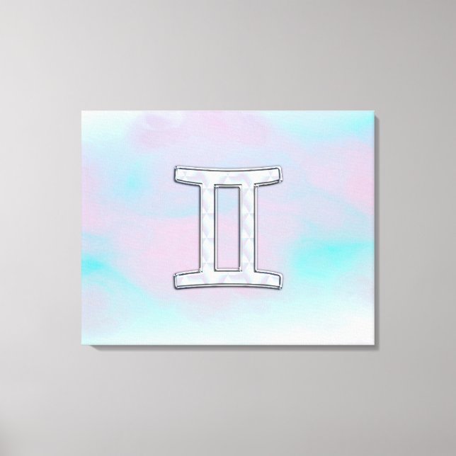 Mother of Pearl Style Gemini Zodiac Sign (Front)
