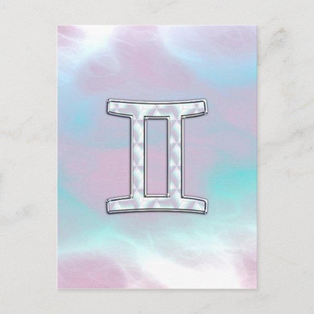 Mother of Pearl Style Gemini Zodiac Sign Postcard (Front)