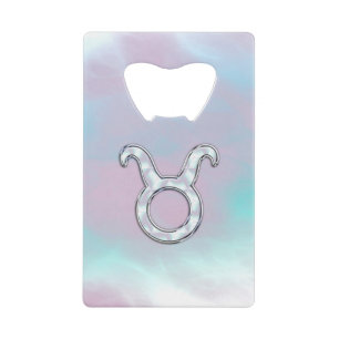 Mother of Pearl Style Taurus Zodiac Horoscope Wallet Bottle Opener