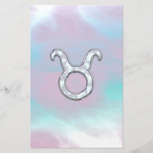 Mother of Pearl Taurus Zodiac Astrology Stationery