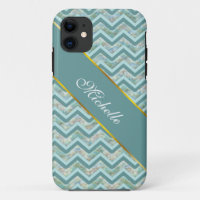Mother of Pearl Teal ZigZag