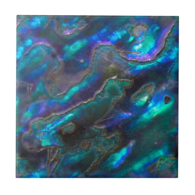 Mother Of Pearl Texture Blue Photo Pattern Tile (Front)