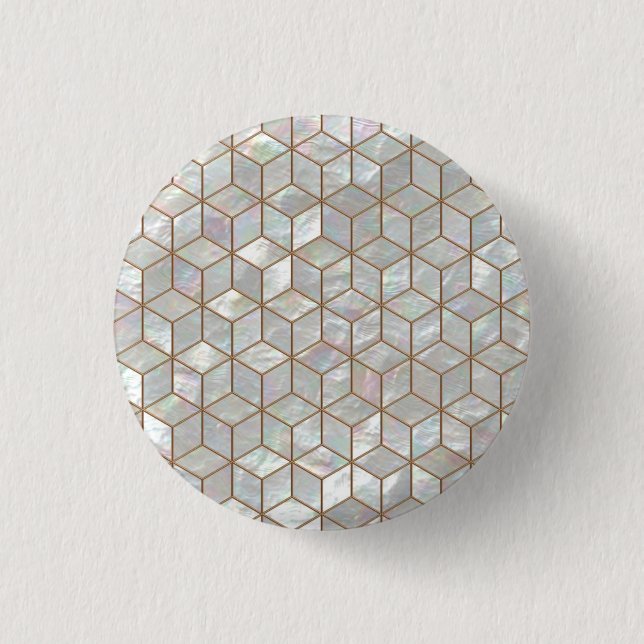 Mother Of Pearl Tiles 1 Inch Round Button (Front)