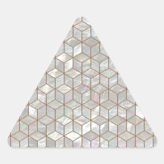 Mother Of Pearl Tiles Triangle Sticker (Front)