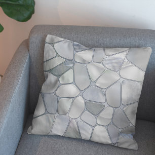 Mother of pearl - Voronoi Cells Abstract Throw Pillow