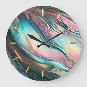 Mother of Pearl with Gold Tics Large Clock