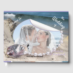 Mother of Pearls Merged like Liquid Swirls Guest Book