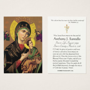 Mother of Perpetual Help Funeral Prayer Holy Card