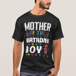Mother Of The Birthday Boy Autism Awareness Puzzle T-Shirt