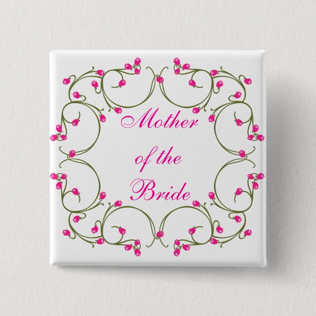 Mother of the Bride 2 Inch Square Button (Front)