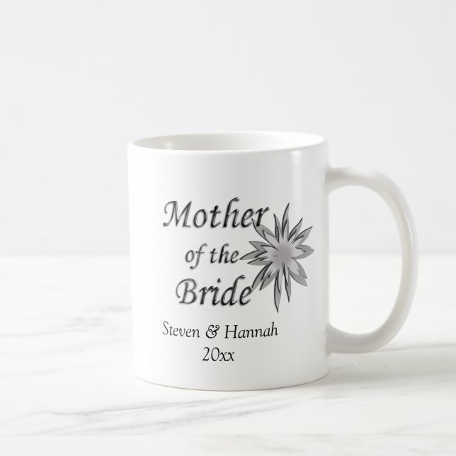 Mother of the Bride and Grooms Name and Date Coffee Mug (Right)