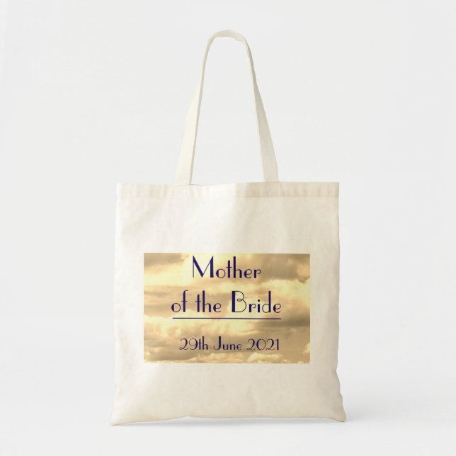 Mother of the Bride Art Deco Sepia Cloud Tote Bag (Front)