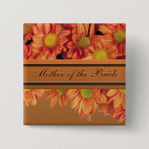 Mother of the Bride Autumn Flowers Button