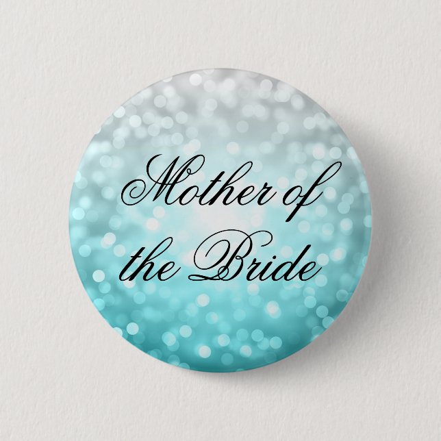 Mother Of The Bride Beach Ombre Glitter Lights 2 Inch Round Button (Front)