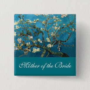 Mother of the bride Blossoming Almond tree 2 Inch Square Button