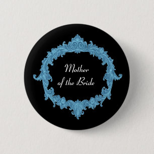 MOTHER OF THE BRIDE Blue Black Vintage V14 2 Inch Round Button