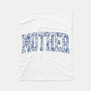 Mother of The Bride Blue Floral Toile Matching Fleece Blanket