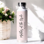 Mother of the Bride Blush Pink Wedding  Water Bottle<br><div class="desc">Mother of The Bride Wedding Water Bottle in Blush Pink and Black. Good for Weddings,  Bridal Party,  Bachelor party Rehearsal Dinner. Check out more products with this design in the collection below.</div>