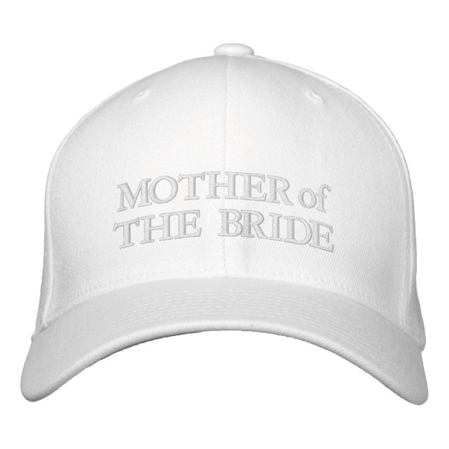 Mother of the Bride blush pink white wedding Embroidered Hat (Front)